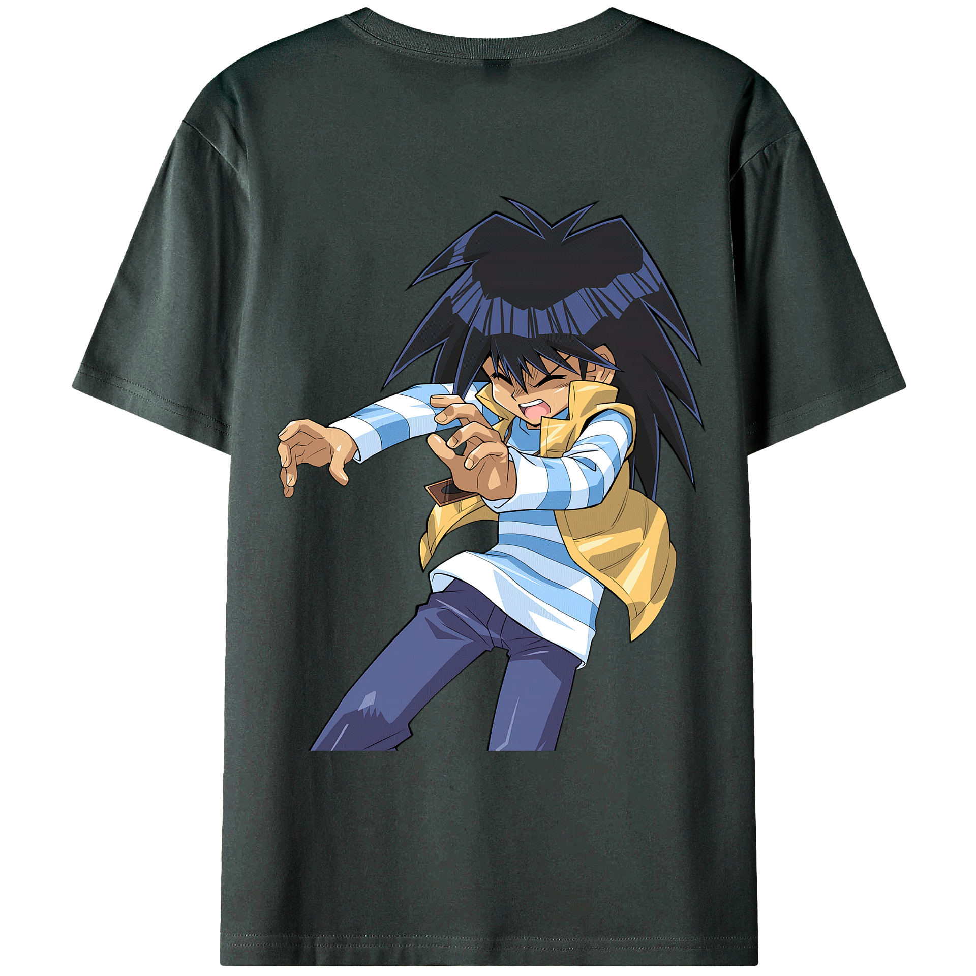（画像用） 遊☆戯☆王 Yu-Gi-Oh! 綿100％ メンズ半袖Tシャツ（バックプリント） 通気性